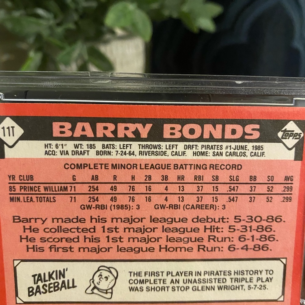 1986 Topps Traded #11T Barry Bonds rookie